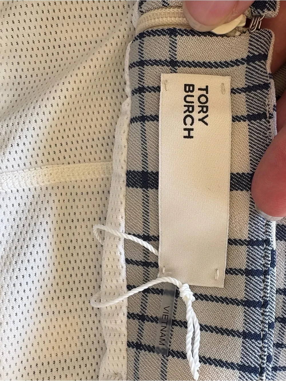 Tory Burch Pleated Front Twill Golf Skort Women’s 10 Sesame Uptown Plaid NWT